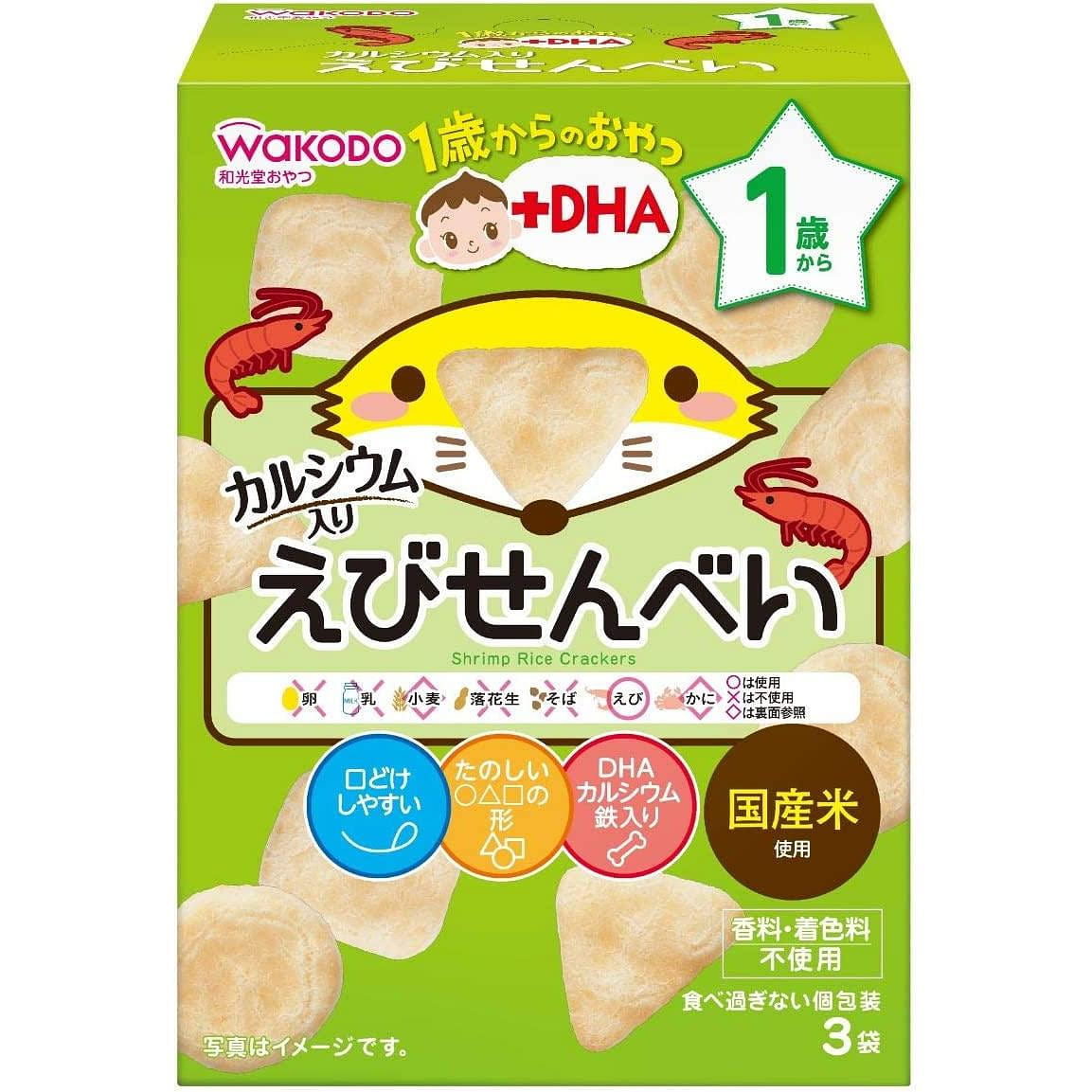 和光堂 宝宝辅食高钙高铁12个月+ DHA虾米米饼 1 份