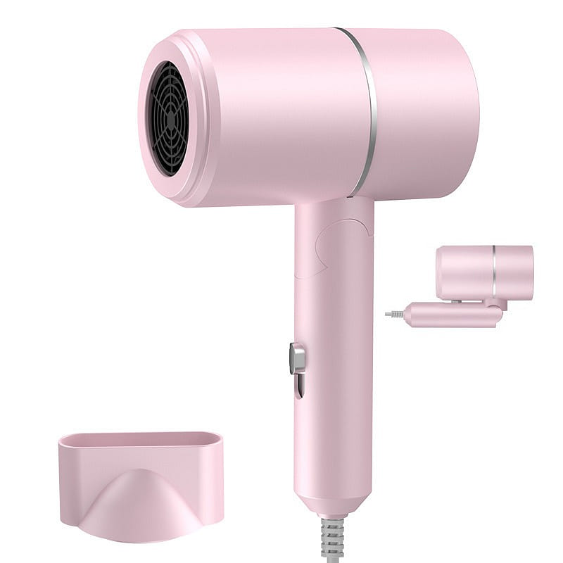 Foldable hair dryer Household negative ion protection generator hair dryer pink 1 hộp