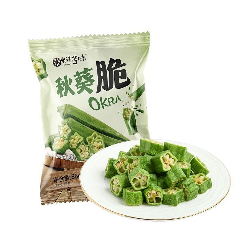 Okra Crispy Dried Fruit and Vegetable Crisps 105 g