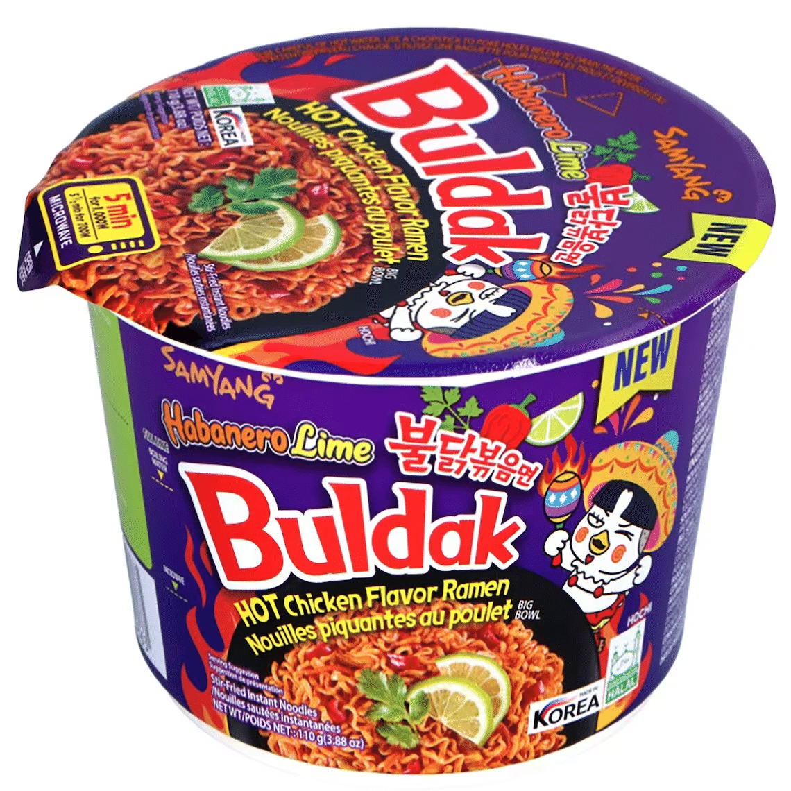 Samyang Buldak Ramen Bowl Habanero Lime Flavor 110 g
