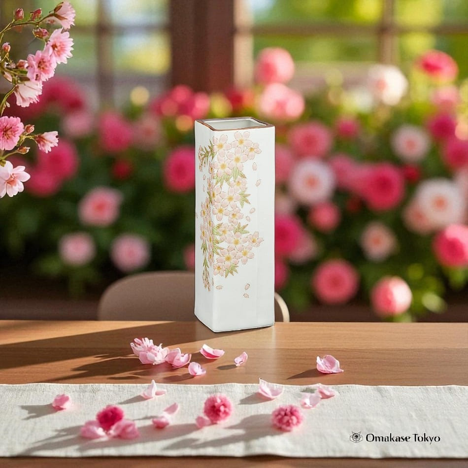 Kutaniyaki Kamamoto Seizangama Floral Vase 660 그램