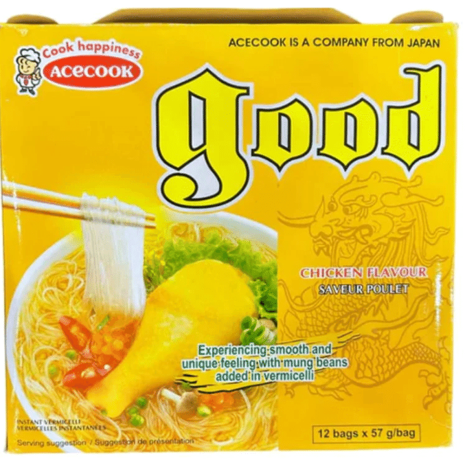 Acecook Good Instant Rice Noodle Chicken Flavour pack of 12 1 개