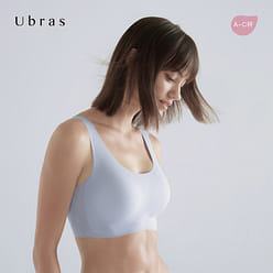 ubras 무선 무봉 조끼 브라 전면 커버 편안한 고정 패드 보라색 1야드 1 개