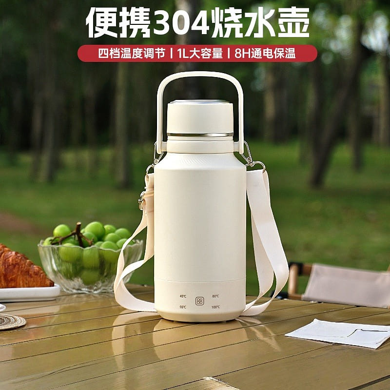 110V电热杯烧水壶食品级304不锈钢内胆1L新款 1 个