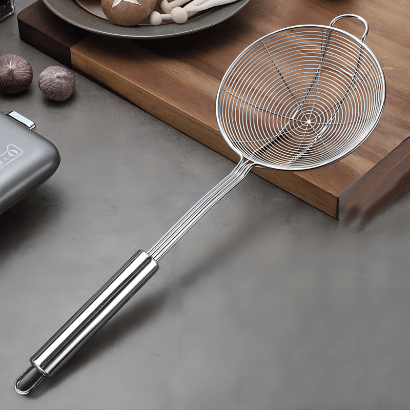 Qing Exhibition 18cm Stainless Steel Four-line Hanging Ear Wire Mesh Strainer 1 cái