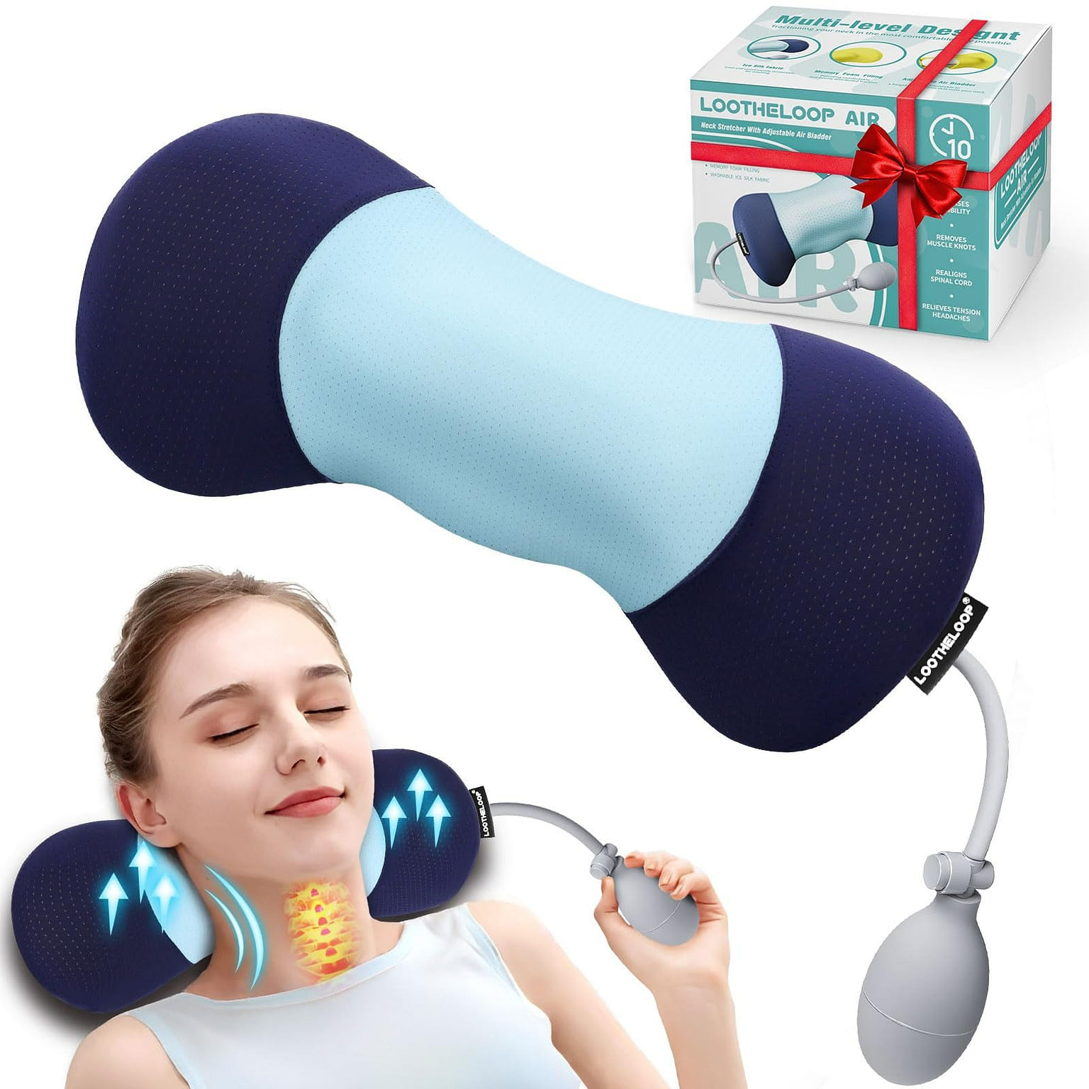 Adjustable Inflatable Neck-Stretcher Pain Relief 1 each