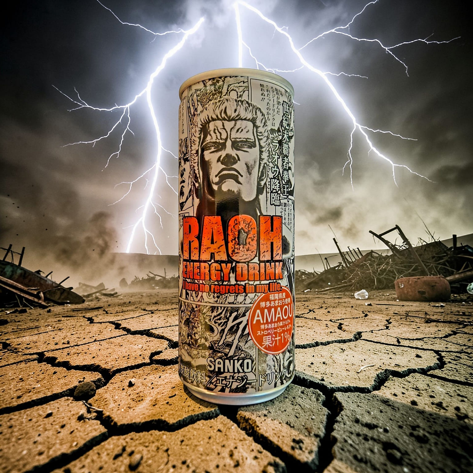 Sanko Raoh Energy Carbonated Drink Strawberry 250 ml