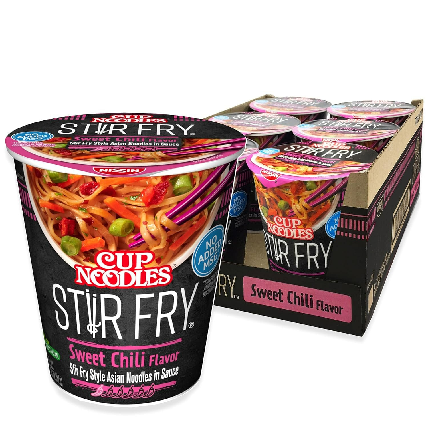 6Pack Nissin Cup Noodles Stir Fry Noodles in Sauce 1 each