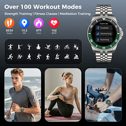 AI Smart Watch for Men Women,Silver Green--H66M 1 count