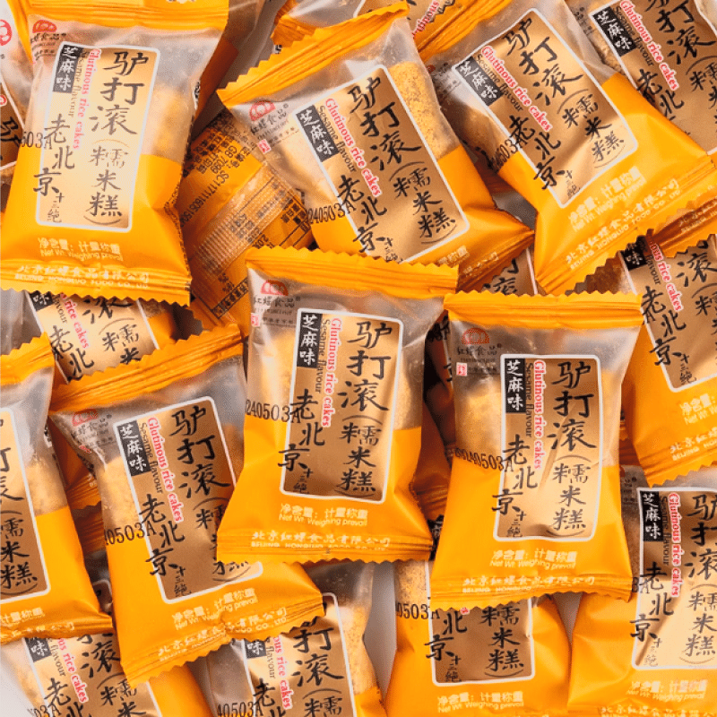 Hongluo Food Donkey Roll Sesame Flavor, Loose 1000g, Approximately 40 Packs 1000 g