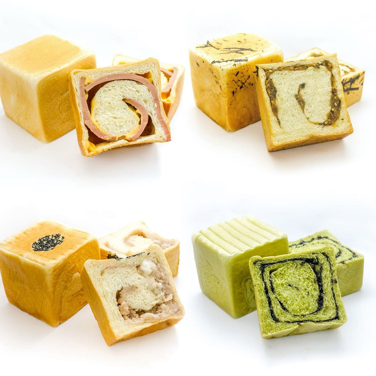 Salty or Sweet Cubies (Seaweed Floss/Cheese Ham/Yam Mashed Mochi/Matcha Sesame) 1 개