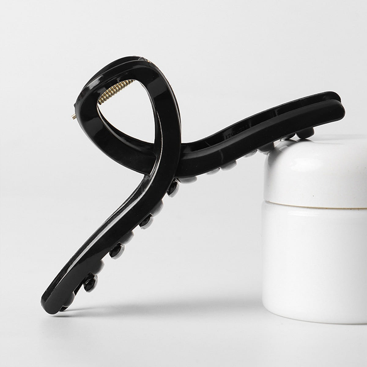 Soft silicone hair clips Black cross -13cm 1 ส่วน