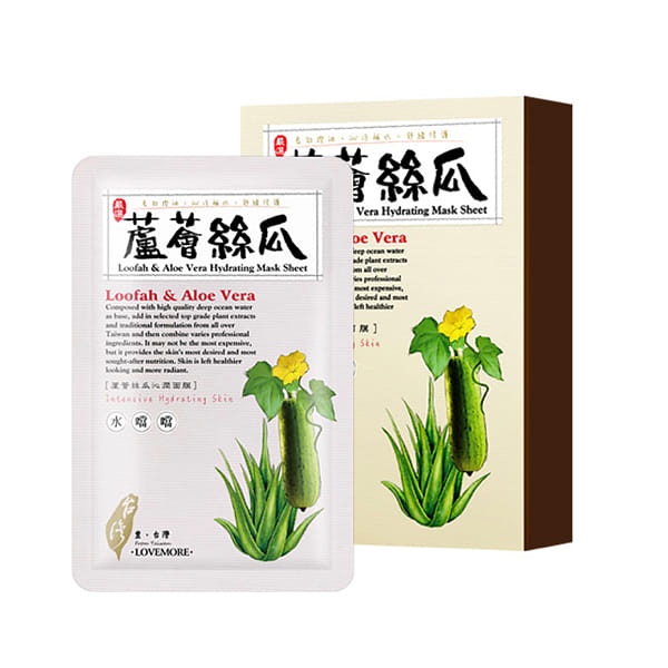 Taiwan LoveMore Loofah & Aloe Vera Hydrating Mask Sheet 5pcs 140 กรัม