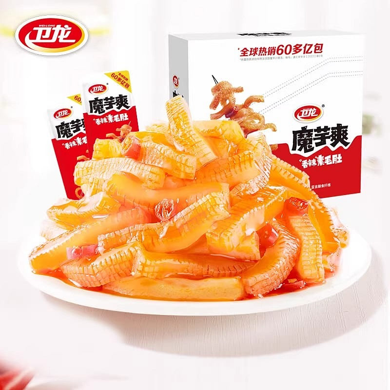 卫龙魔芋爽辣条休闲小零食香辣素毛肚魔芋爽300g 300 克