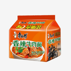 MASTER KONG Hot & Spicy Beef Ramen - Instant Noodles 5 Packs* 3.66oz 1 each