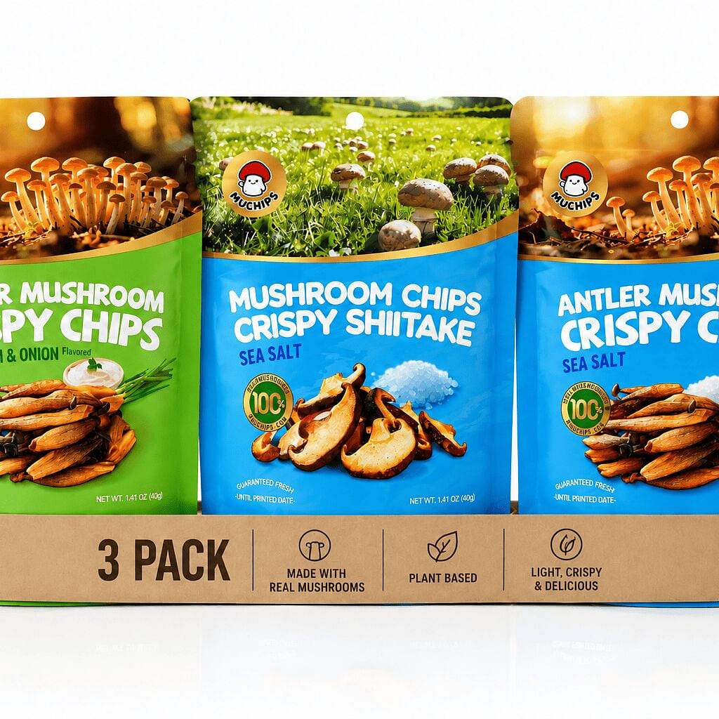 Mushroom Chips Starter Variety Pack 3 bags 4.2 oz