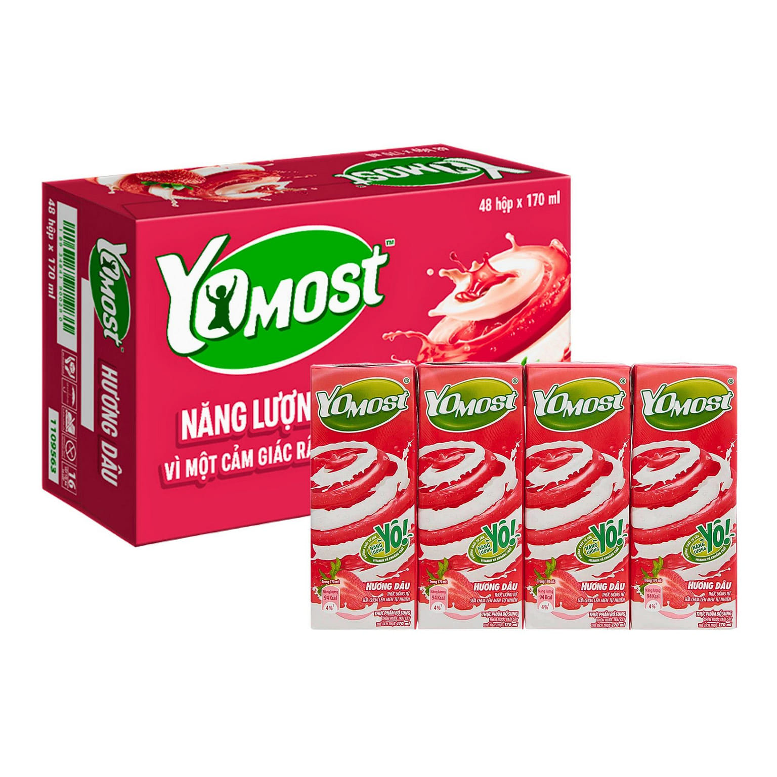 [YOMOST] Yogurt Drink Strawberry Flavor - 48 x 170 ml