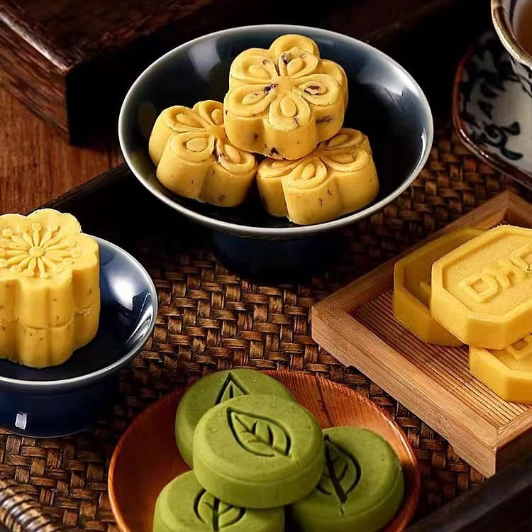 【稻香村】綠豆冰糕 桂花味+原味組合裝 糕如凝脂 豆香自然 老北京特產 早餐零食糕點點心禮盒 120g*2盒 240 克