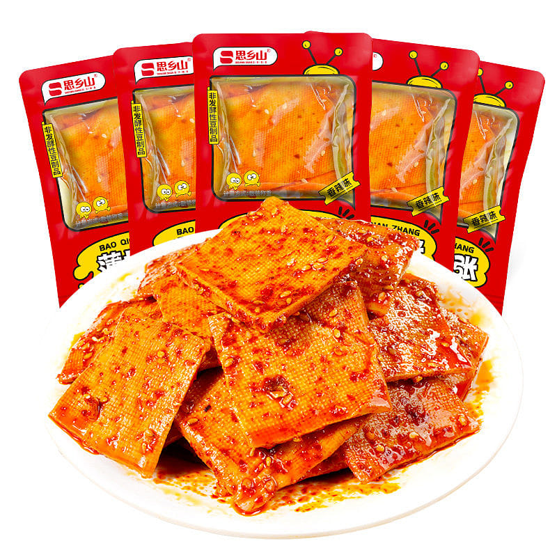 Sixiangshan Thin Spicy Tofu Sheets 5-Pack 120 g