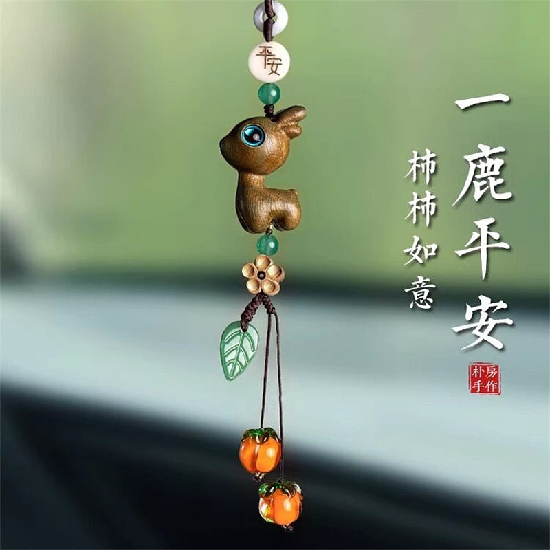 Peaceful Sandalwood Fawn Car Hanging Ornament 1 each