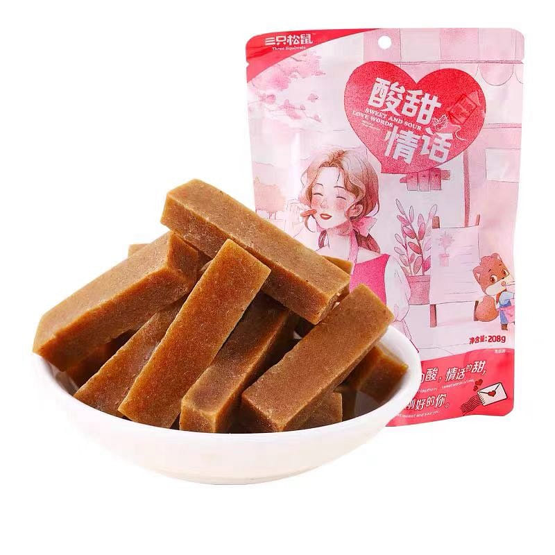 三只松鼠山楂条208gx1袋即食山楂蜜饯果脯 208 克