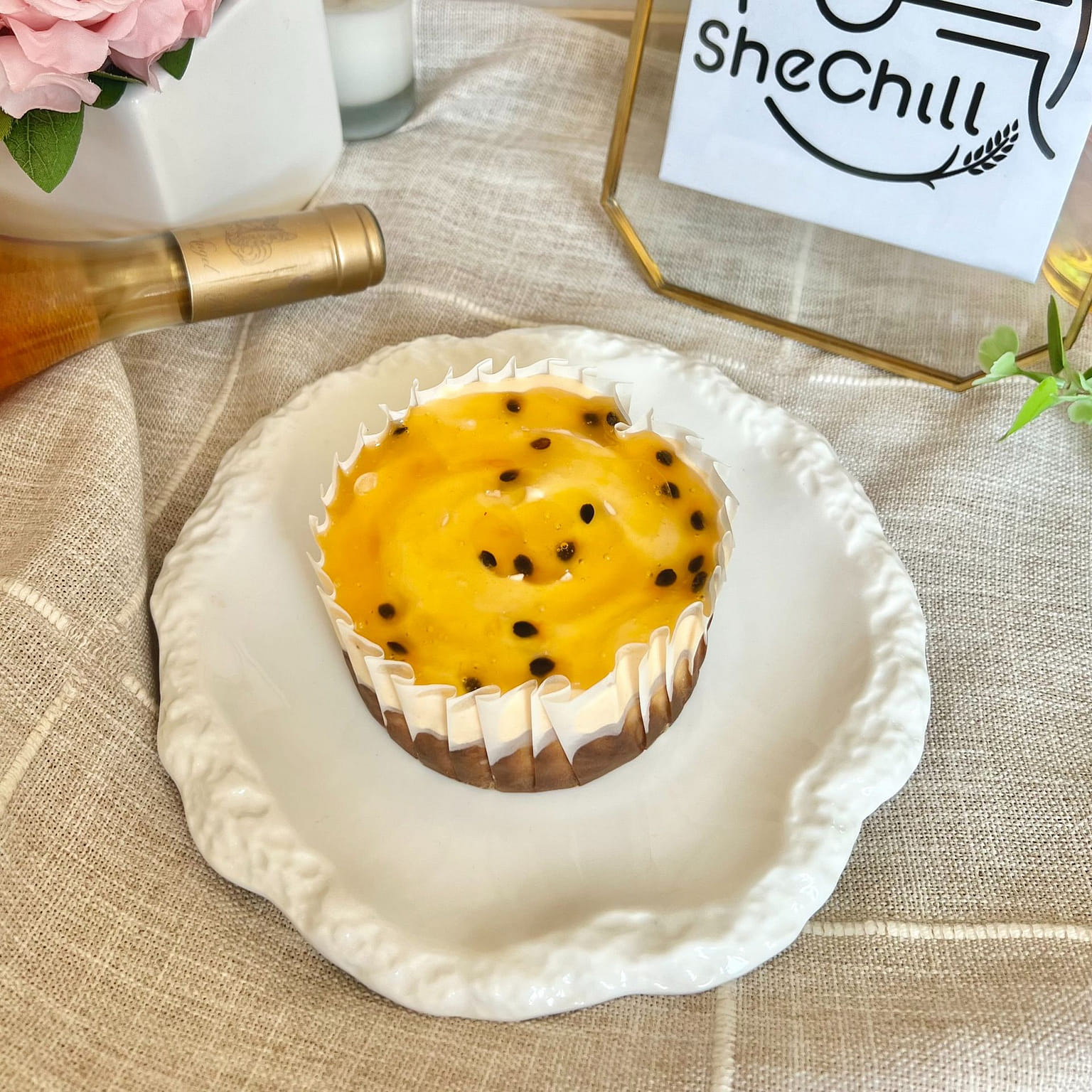 Yuzu Passionfruit Basque Cheesecake 4 inch 1 count