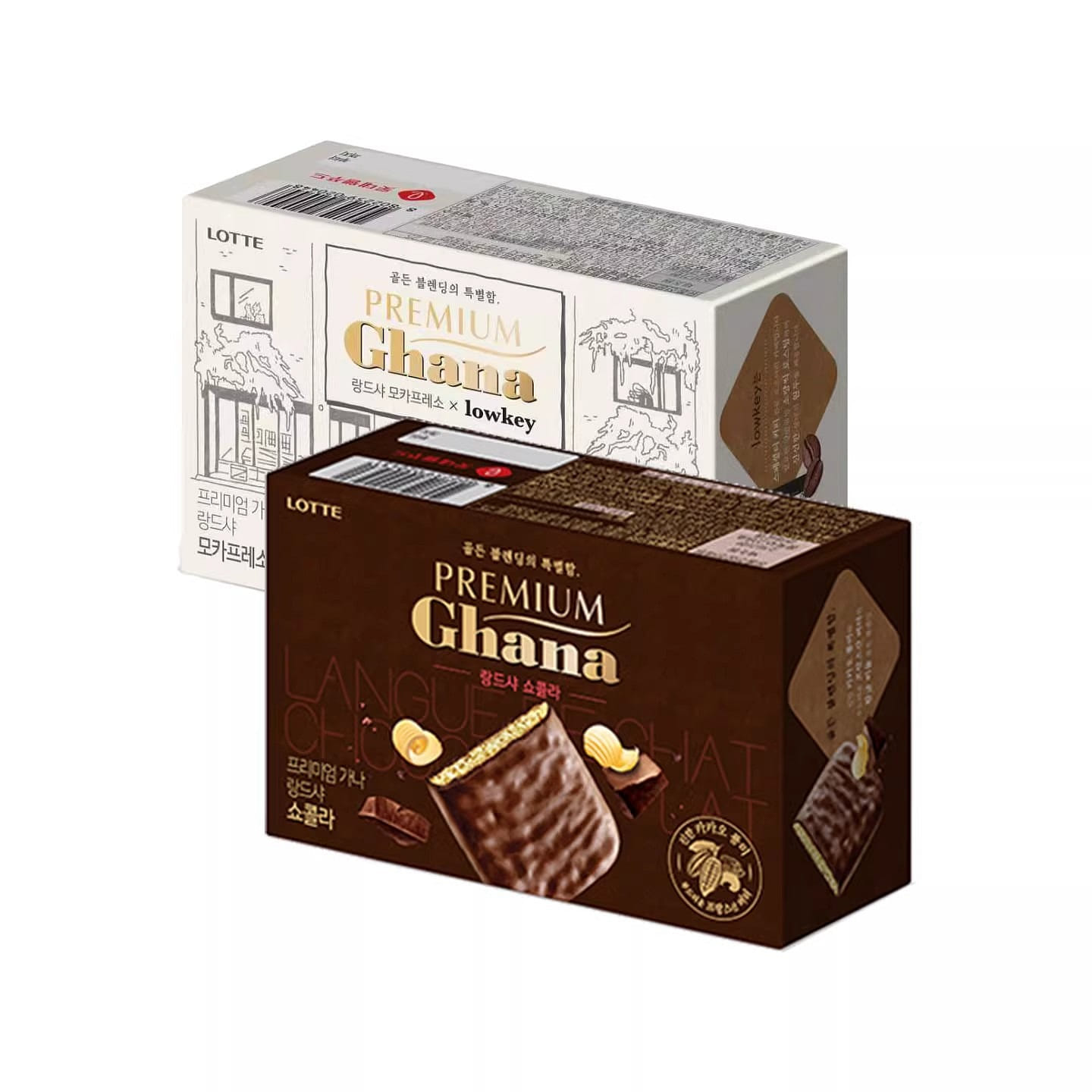 Lotte Korean Ghana Dark Chocolate Sandwich Cookies 91 g