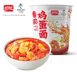Panpan Tomato Egg Instant Noodles Non fried Athlete Style Instant Noodles Winter Olympics Quality Freeze Drying Technology 70g * 1 Barrel 70 g