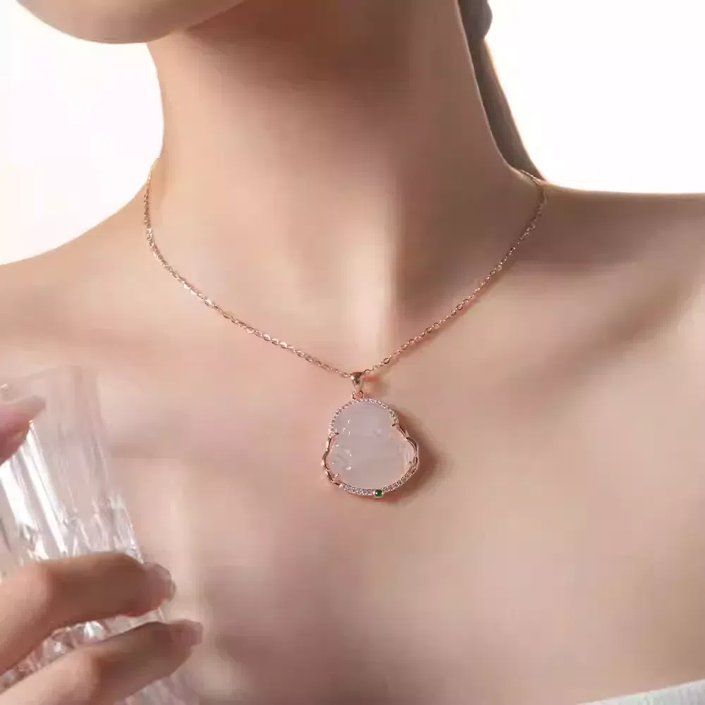 Zhou Dasheng Maitreya Buddha statue necklace 1 hộp