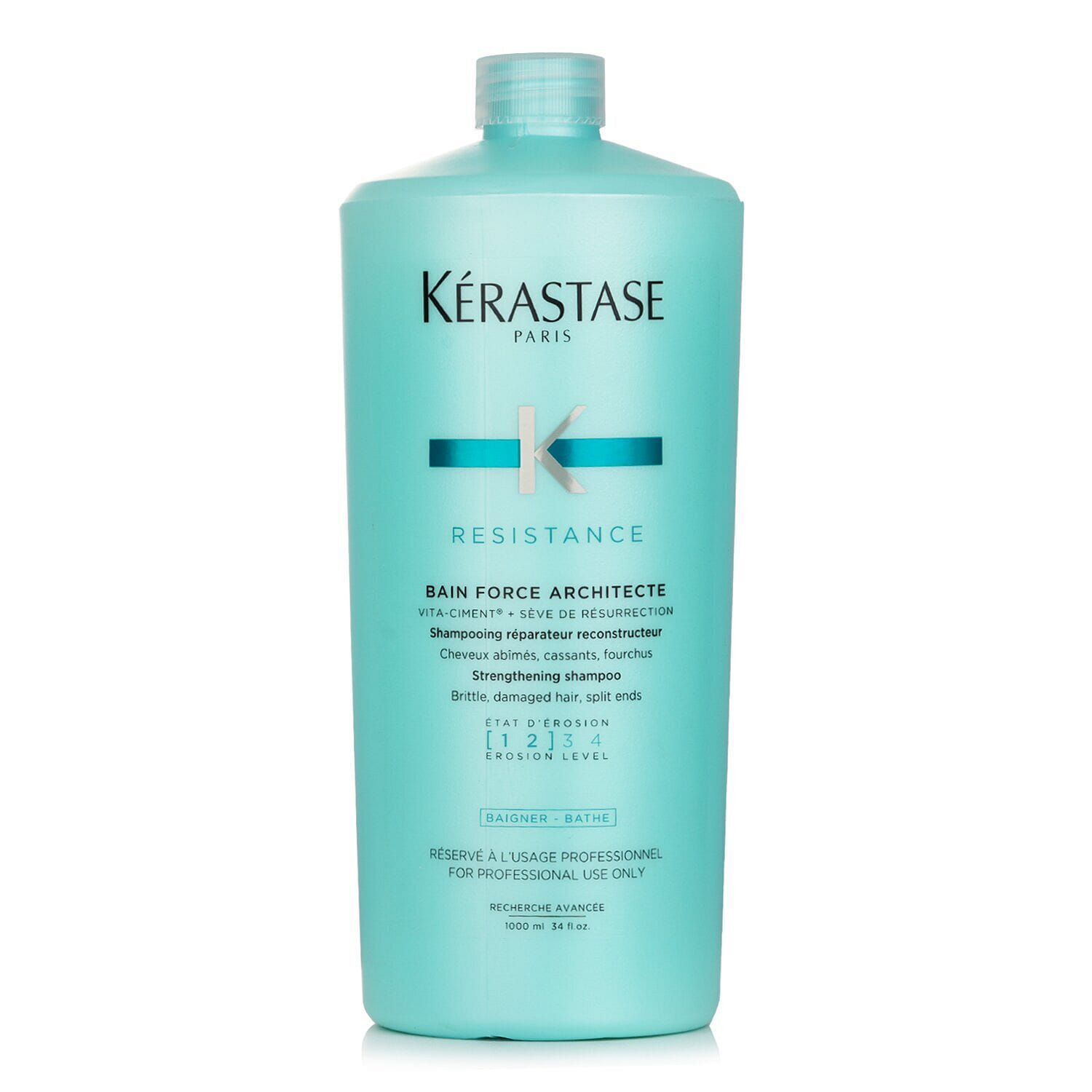 Kerastase Resistance Bain Force Architecte Strengthening Shampoo (For Brittle, Damaged Hair, Split Ends) E0574601 1000 ml