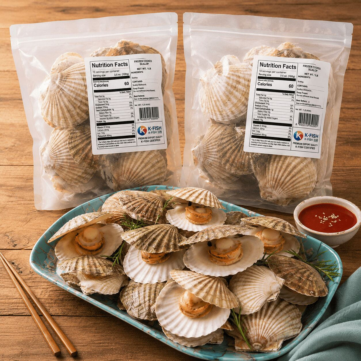 여수 프리미엄 자숙 냉동 가리비살, 관자 600g(x 2팩) 600 그램*2 팩