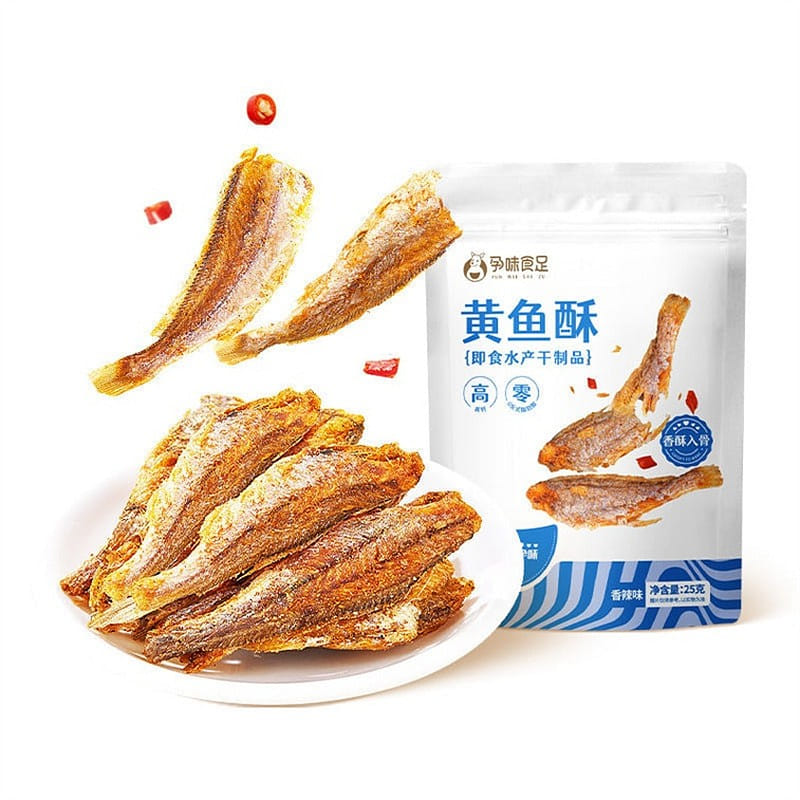 Instant Spicy Small Yellowtail Crispy Dried Fish for Pregnant Women 25g/bag 25 그램