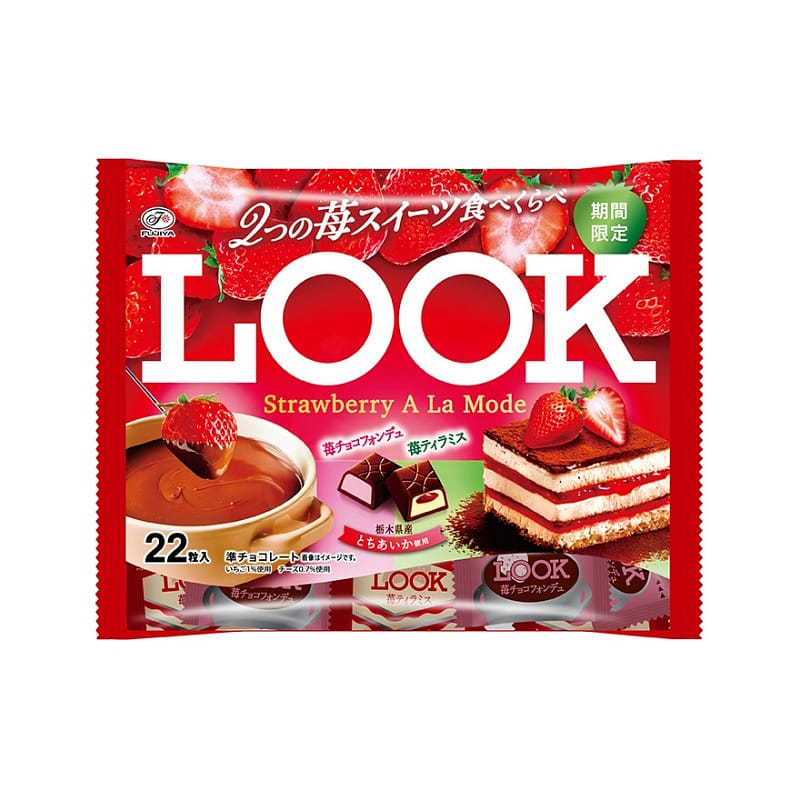 不二家 look 草莓甜點味巧克力 22粒 1 份 - Weee!