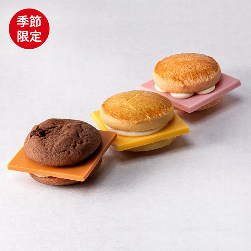 【日本直送】日本CAPTAIN SWEETS BURGER 巧克力夹心奶油汉堡曲奇组合三种口味 6枚入 1 盒