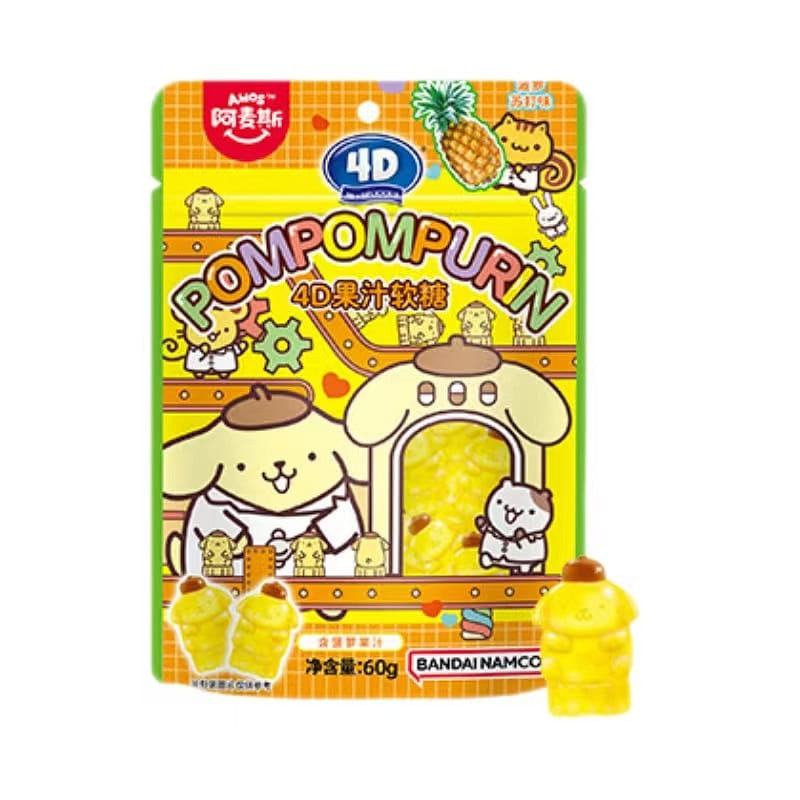 4D Sanrio Cartoon Sanrio Fruit Jelly-Pineapple SodaFlavor PomPomPurin 8 Bags 1 개