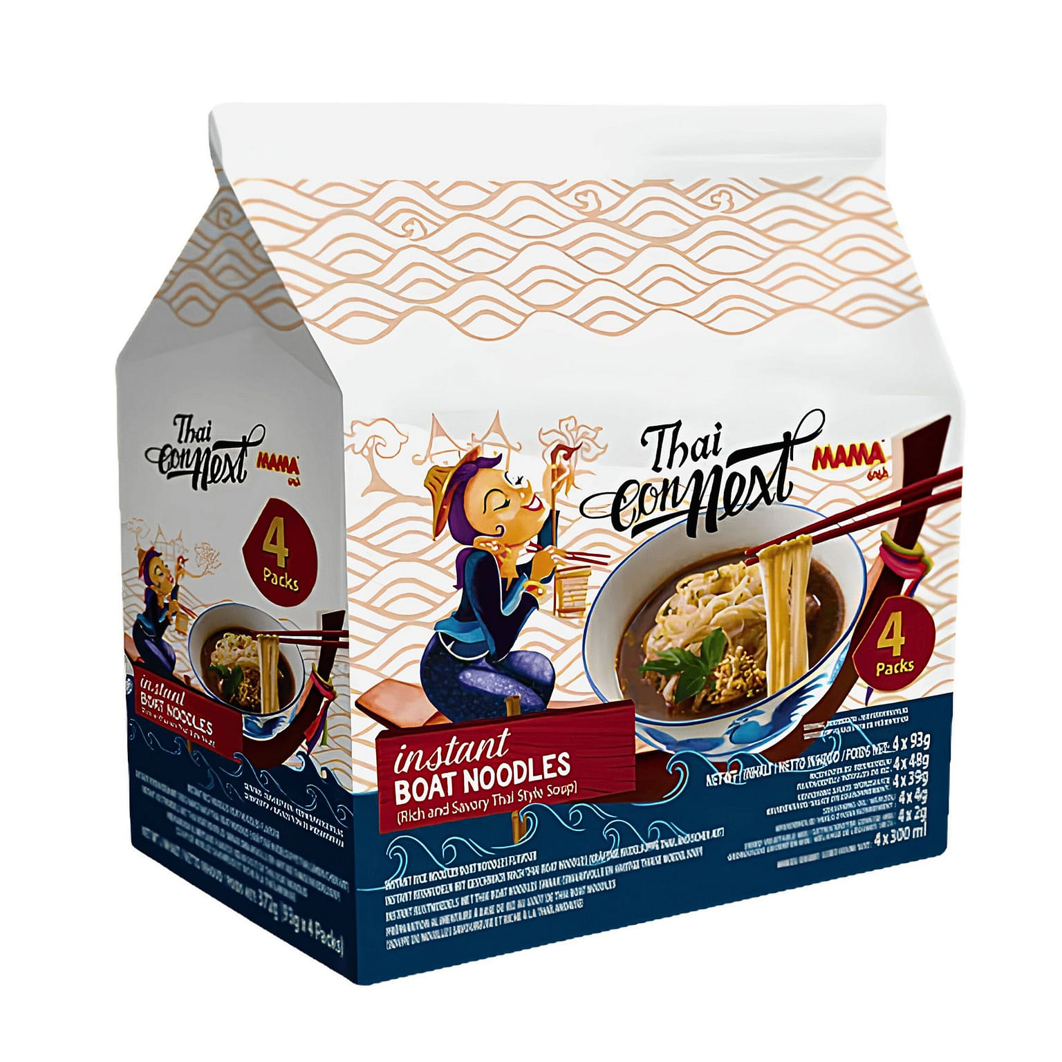 [MAMA] Thai Connext Instant Boat Noodles Pack of 4 372 g
