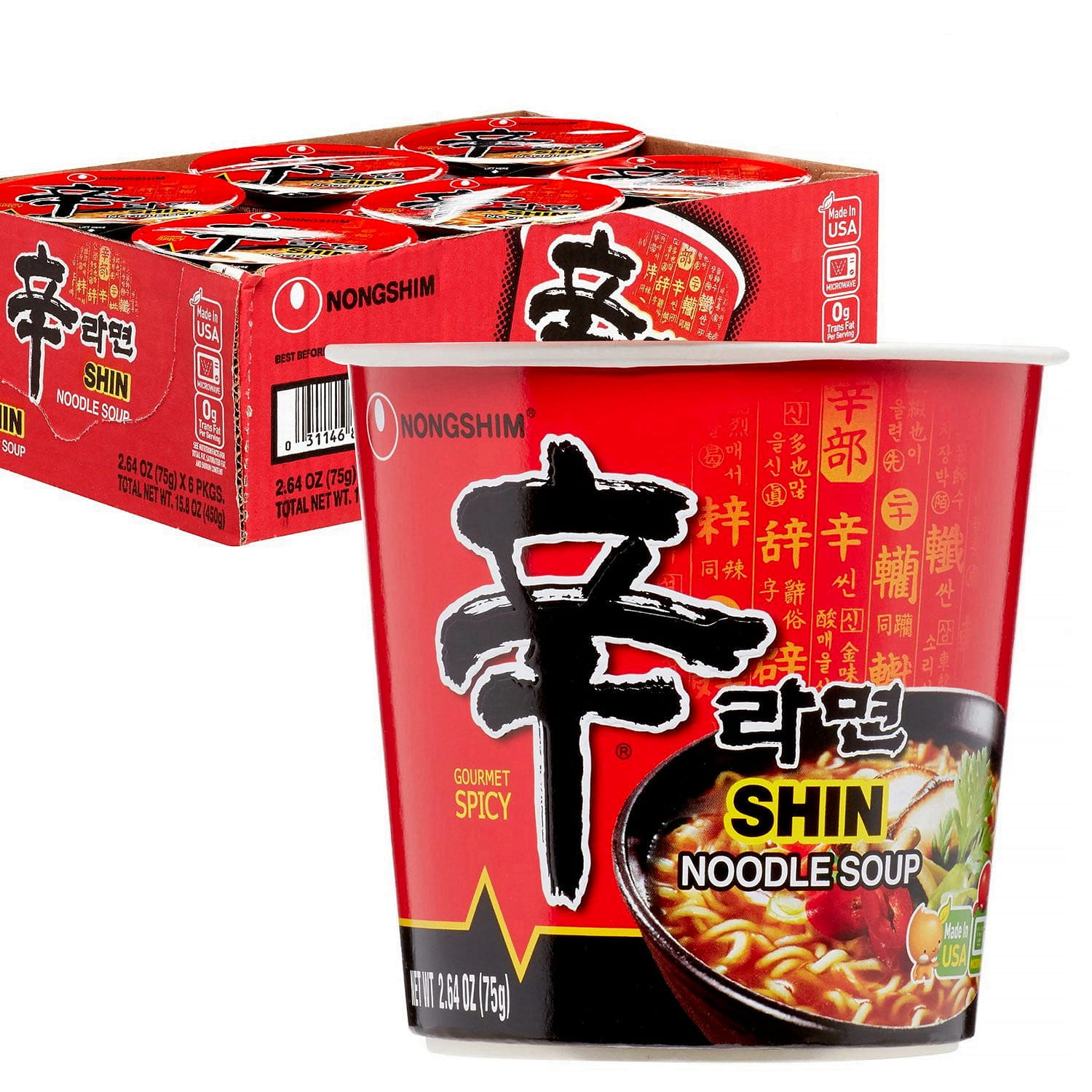 NONGSHIM SPICY RAMEN 1 BOX - 6 COUNT 15.84 온스