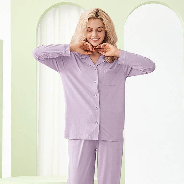 LULLABUY TENCEL Dream Pajama Set for Women M Size Purple 2000 그램