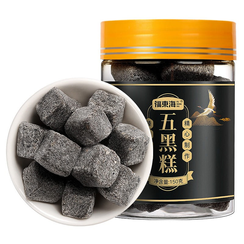Fudonghai Genuine] Five Black Cake Black Sesame Black Wolfberry 150g/bottle 150 กรัม