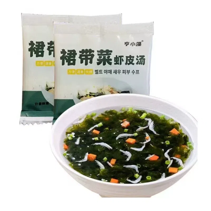 Wakame shrimp skin instant soup, wonton soup stock packets, seaweed soup brewing, instant soup packets, instant soup 5g*10 packets 50 กรัม