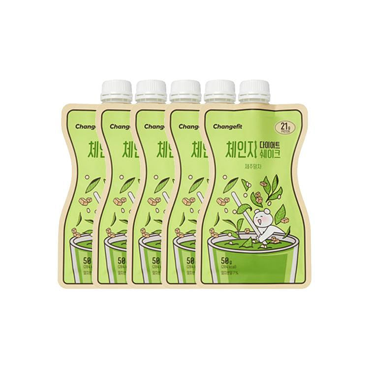 CHANGE FIT Diet Jeju Matcha On-The-Go Convenient Tasty and Fast Protein 5 개입