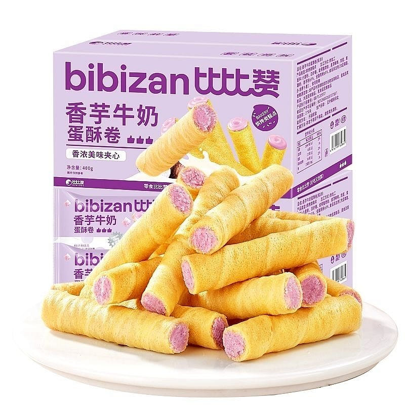 Bibizan Taro & Milk Egg Crispy Rolls 400g 400 g