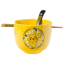 Pokemon Pikachu Electric Ceramic Ramen Noodle Rice Bowl Chopsticks and Spoon 1 each