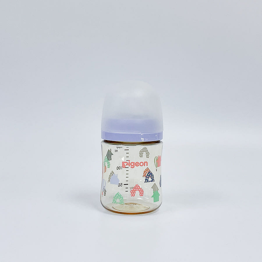 PIGEON SoftTouch Wide-Mouth Baby Feeding Bottle, PPSU ,House (Lavender) 1 개