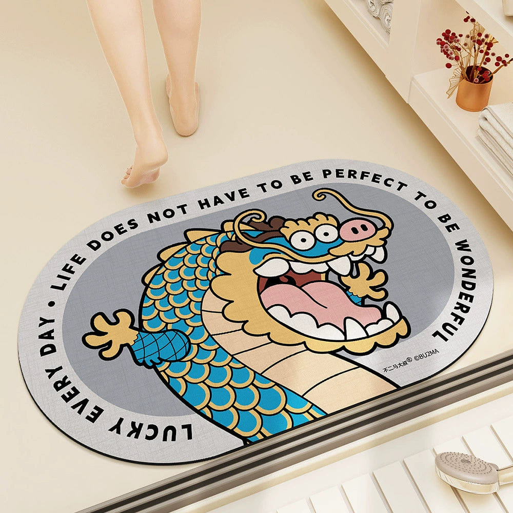 Fat dragon New Year velvet mat door non-slip mat 40*60cm/Fat dragon ecstasy 1 個