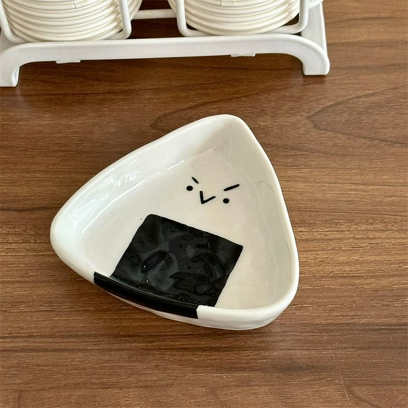 Japanese-style onigiri shaped ceramic small sauce dish seasoning bowl 1 อัน