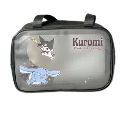 Sanrio Scrub Makeup Bag Waterproof Portable Large-Kuromi 1 each