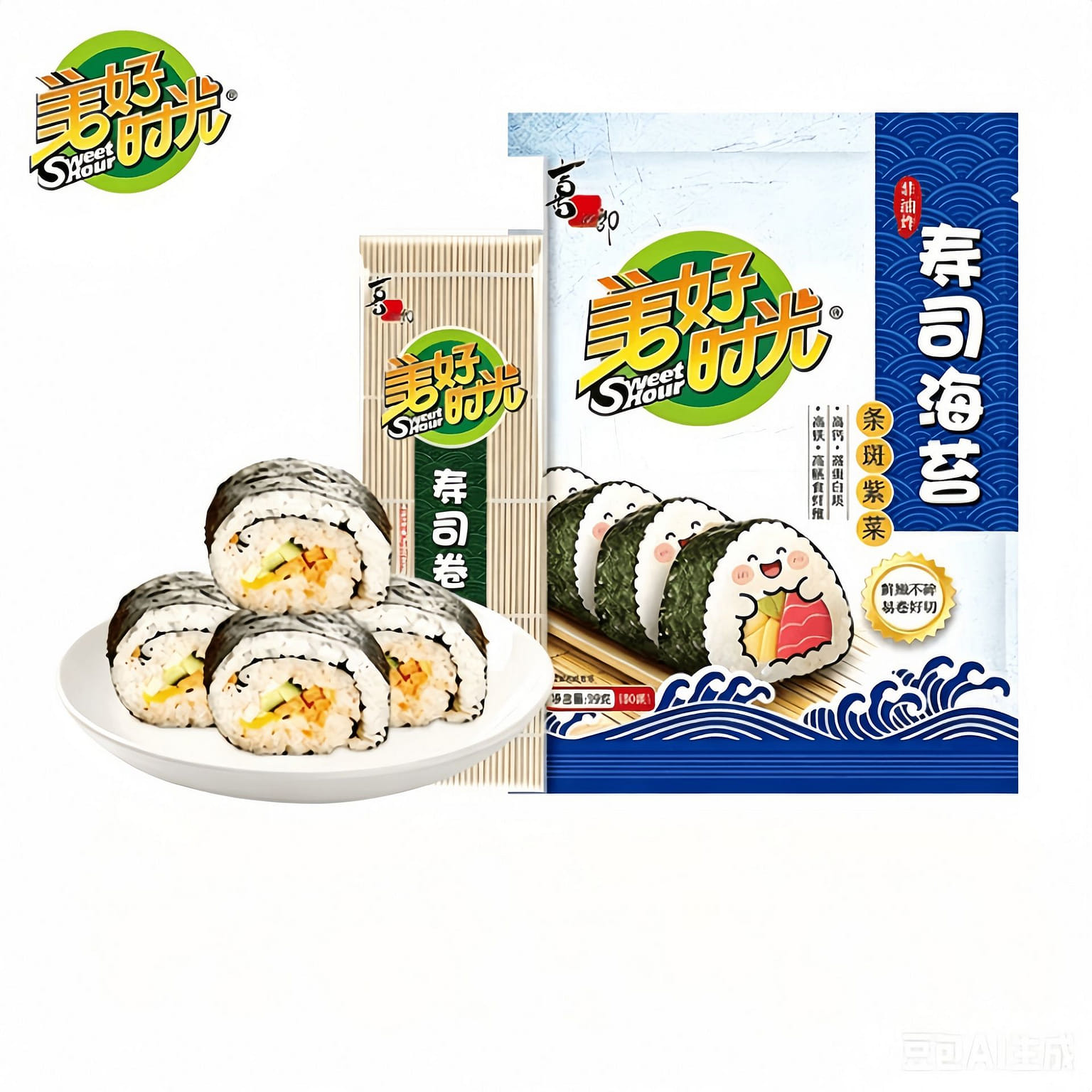 美好时光 紫菜包饭带寿司卷帘全套30片共39g 39 克