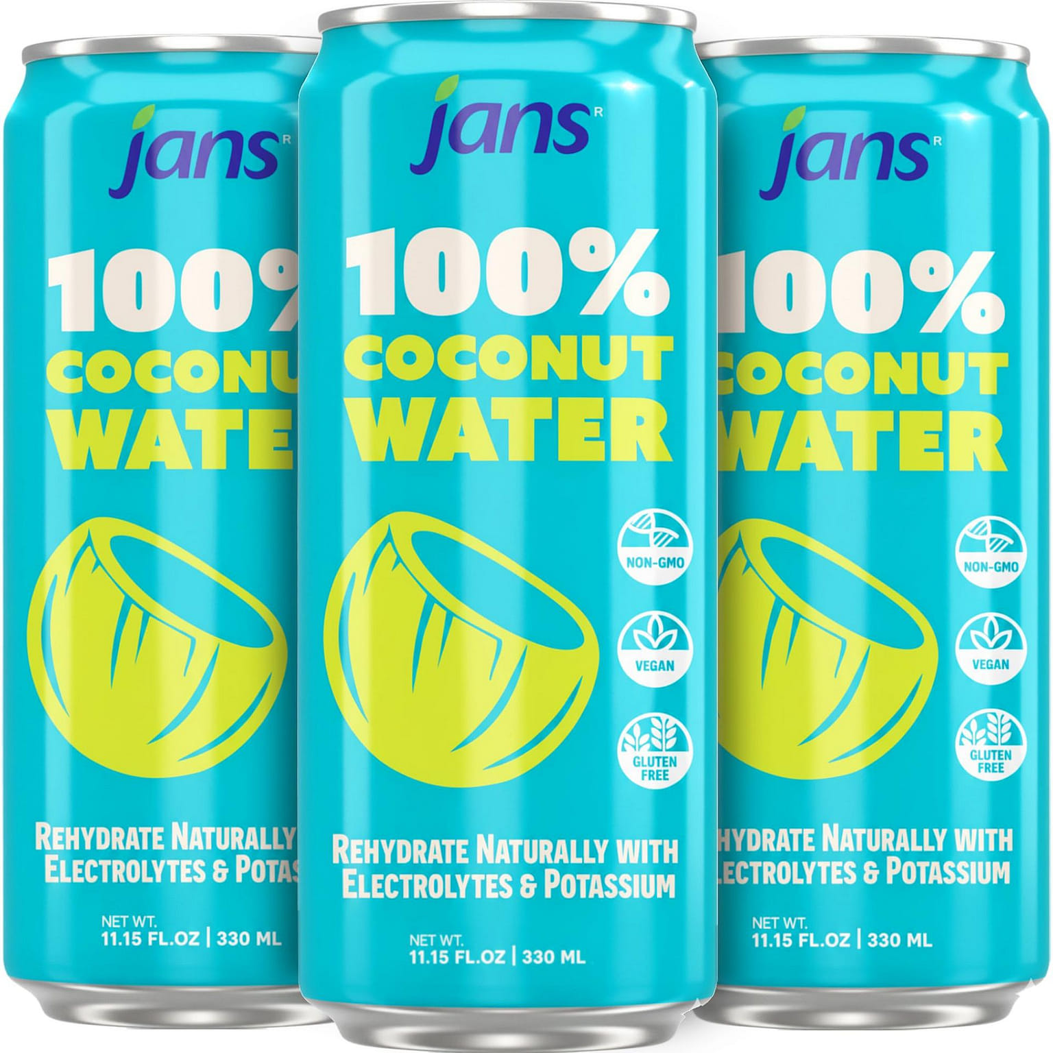 Jans - Coconut Water, 11.15oz, Pack of 12 11.15 fl.oz*12 pack