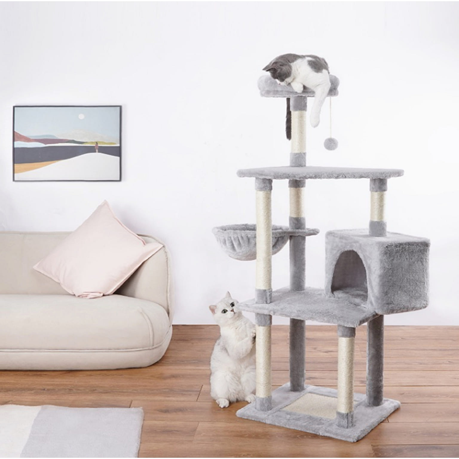 47'' Multi-layer Cat Tree & Cat Condo 1 개